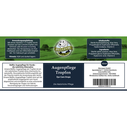 Bellfor Augenpflege - natürliche Tropfen für Hunde - 30 ml