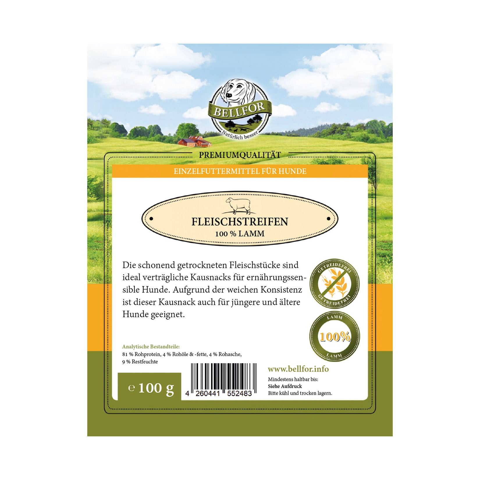 Lamm Trockenfleisch - Hundesnack von Bellfor