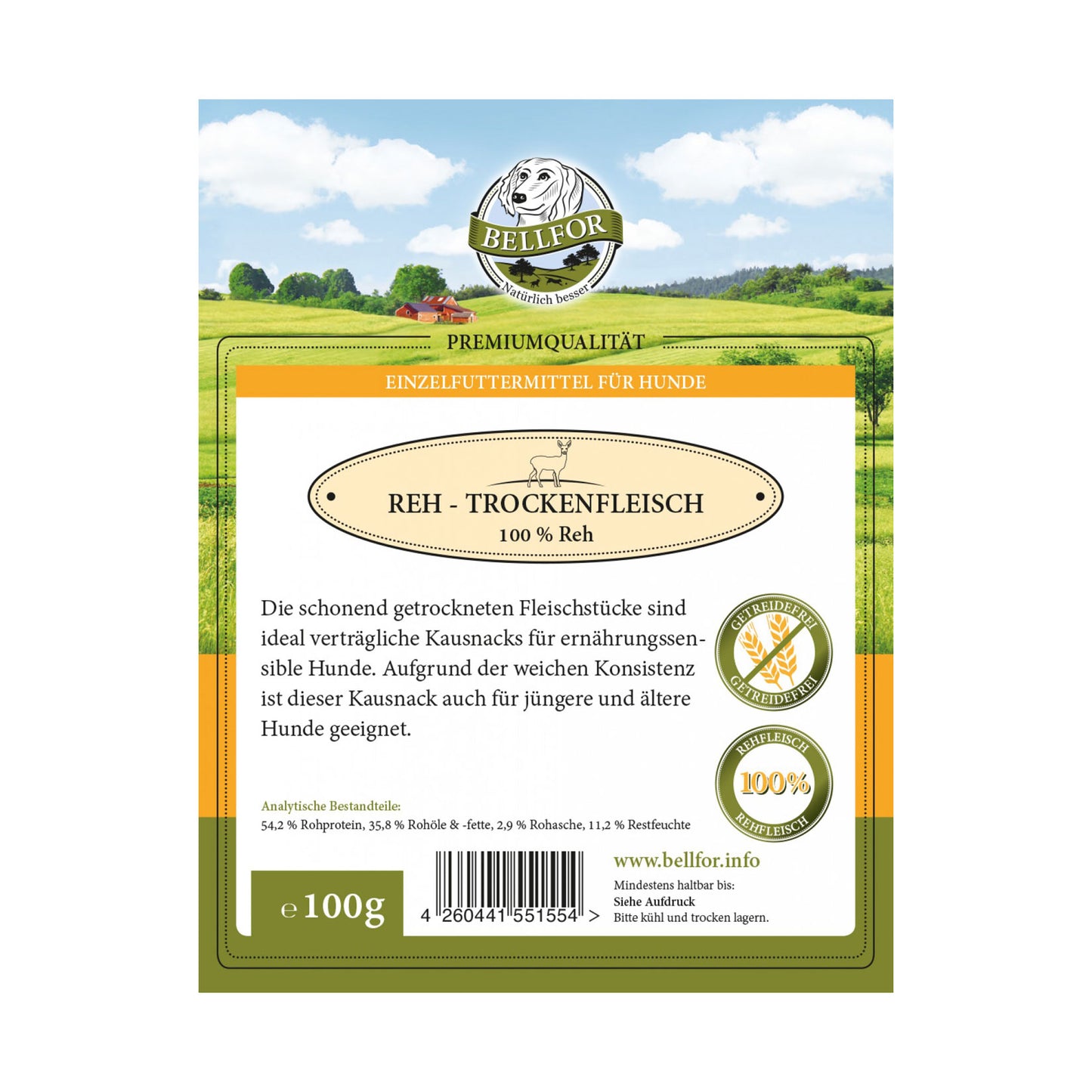 Reh Trockenfleisch - Hundesnack von Bellfor