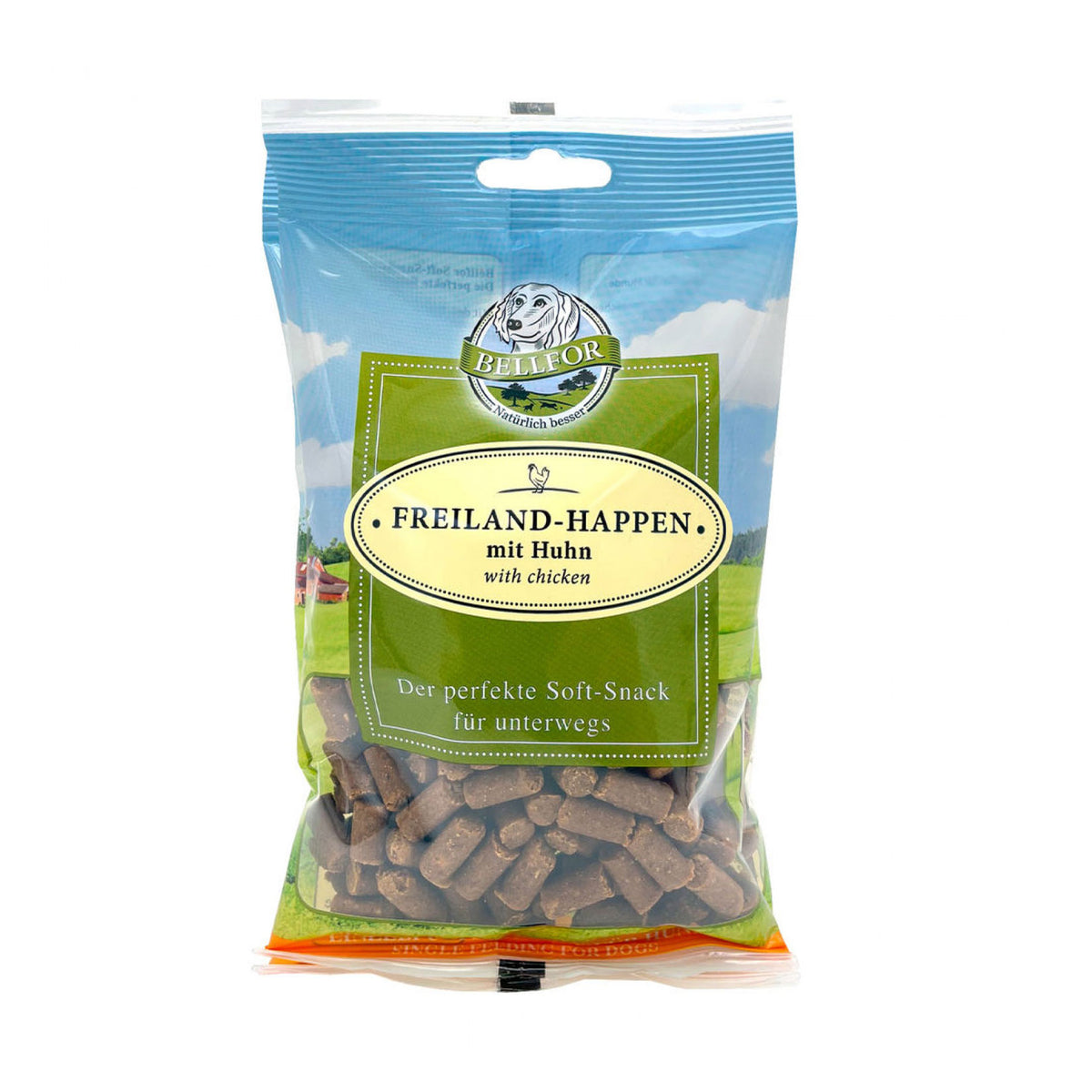 getreidefreier Freiland-Happen - Soft Snacks für Hunde mit Huhn
