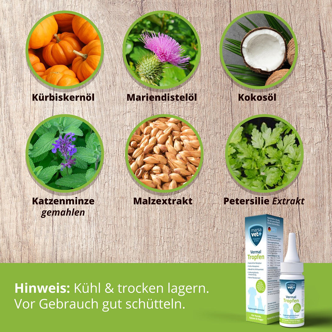Marsavet Vermal Tropfen für Hunde Katzen Nager - 50ml